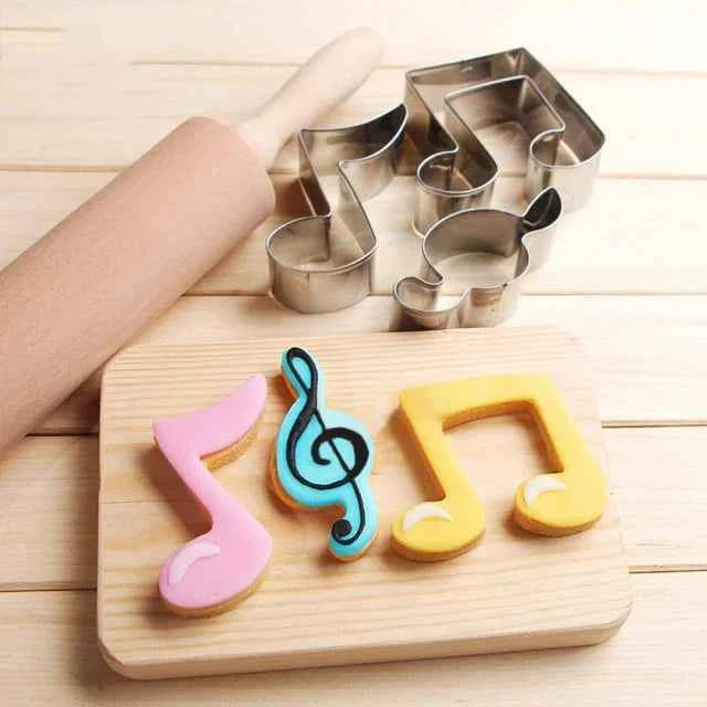 3 grandi cutter di Note Musicali. Stampo in metallo.Music Note Cookie Cutters Stainless Steel