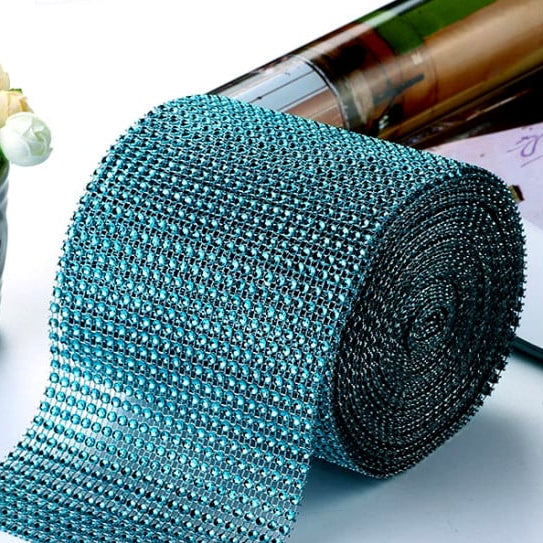 Purple. 10cm high rhinestone border with 24 rows.