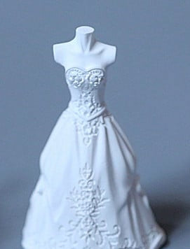 Modern Wedding Dress. Silicone mold also for candles.