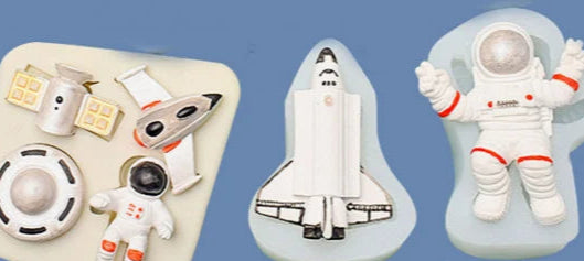 Astronauta Shuttle nello Spazio. Set di 3 Stampi in silicone - WORLD PRODUCTS SHOP