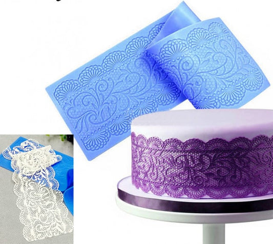 Bordo Pizzo. Grande Stampo in silicone. Flower Wedding Cake Silicone Beautiful Flower Lace