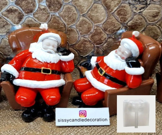Babbo Natale sulla poltrona. Stampo in silicone anche per candele - WORLD PRODUCTS SHOP