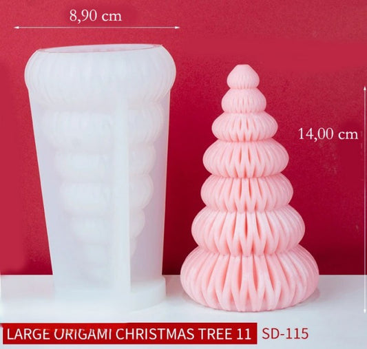 Albero di Natale Origami alto 14 cm. Stampo in silicone anche per Candele - WORLD PRODUCTS SHOP