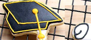 Graduation Cap and Parchment. Set of 2 Metal Molds