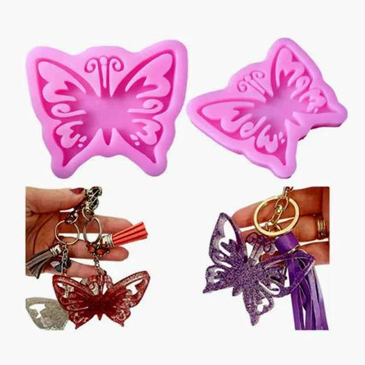 Farfalle volanti con Ali Multicolore. Sagoma Cake Topper