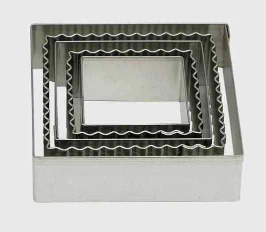 Quadrato. Set di 6 Stampi Tagliapasta Lisci in metallo.