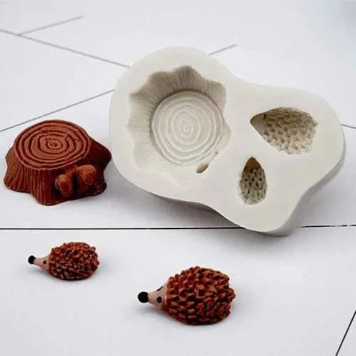 Tronco legno albero e Porcospino. Stampo in silicone