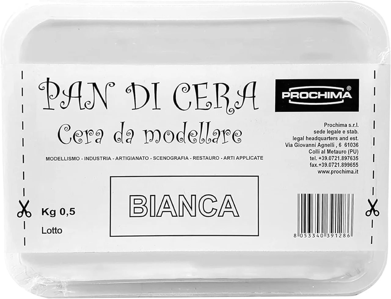 Cera da Modellare Bianca. 500 Grammi.