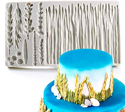 Stunning Lawn Grass Border with Branches and Leaves. Silicone Mold.