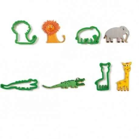 Dinosauri. Set di 4 Tagliapasta in plastica a tema. Originale Decora