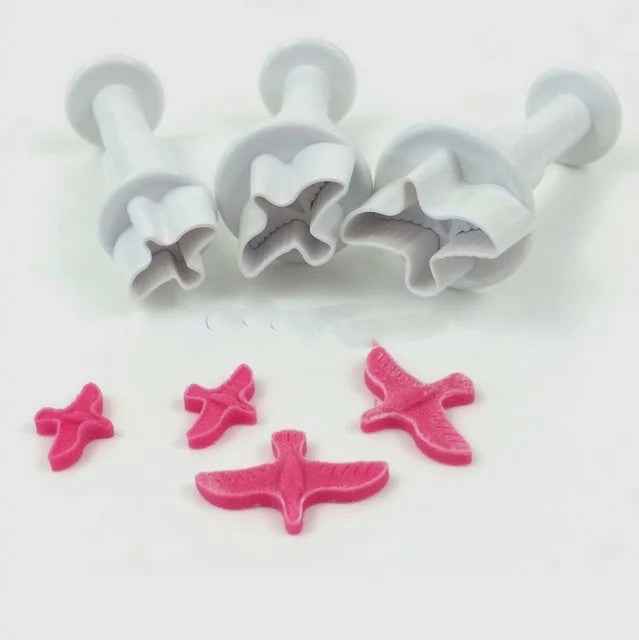 Colombe. Set 3 mini stampi ad espulsione. Originale Dekofee