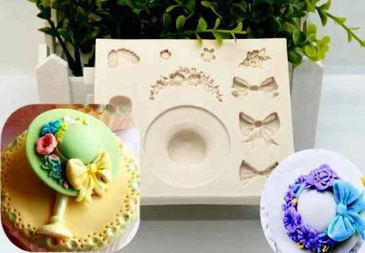 Grande Fiocco di neve con Babbo Natale. Stampo silicone