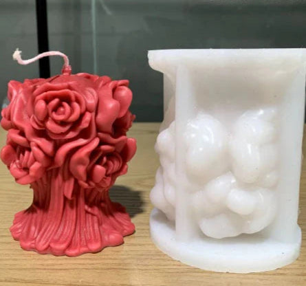 Vaso con mazzo di Rose di 12 cm. Stampo Fiori in silicone anche per Candele - WORLD PRODUCTS SHOP