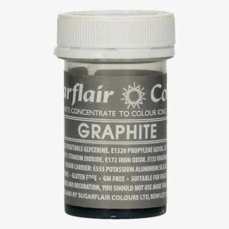 Argento Grafite. Linea Pastello. Colorante in Gel concentrato. Graphite. Sugarflair
