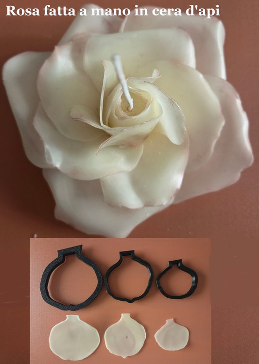 Fiore di Loto in Cera d'Api realizzato a mano. Set di 3 Stampi Cutter - WORLD PRODUCTS SHOP