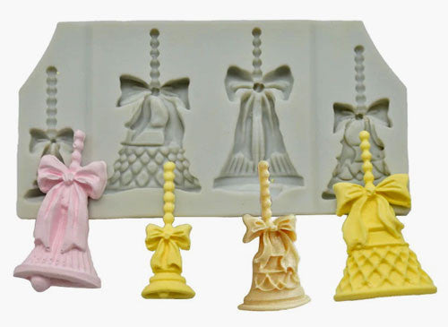4 Campanelle di Natale. Christmas bell Mold. Stampo silicone - WORLD PRODUCTS SHOP
