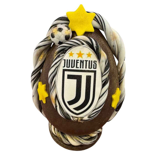 Uovo di Pasqua Artigianale personalizzato JUVENTUS farcito da 1,3kg – stemma NUOVO