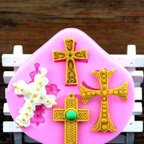 Croce decorata Barocca. Stampo in silicone