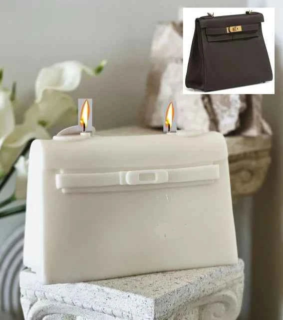 Grande Borsetta Logo Griffe Kelly Hermes di 18 x 14.5 cm. Stampo in silicone anche per Candele