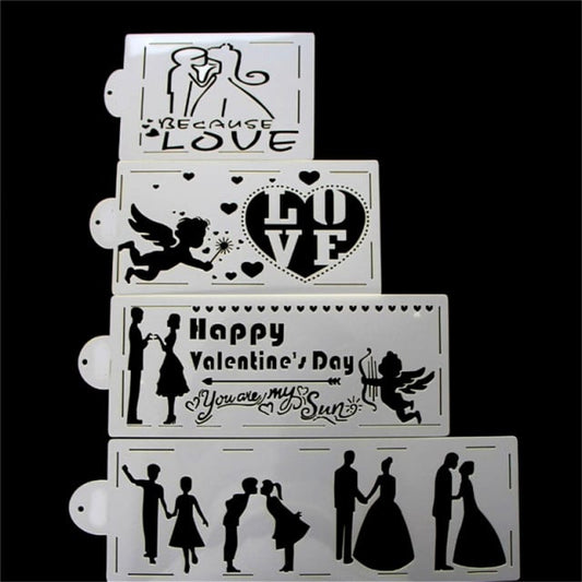 Love and Lovers. Set of 4 Fantastic Stencils