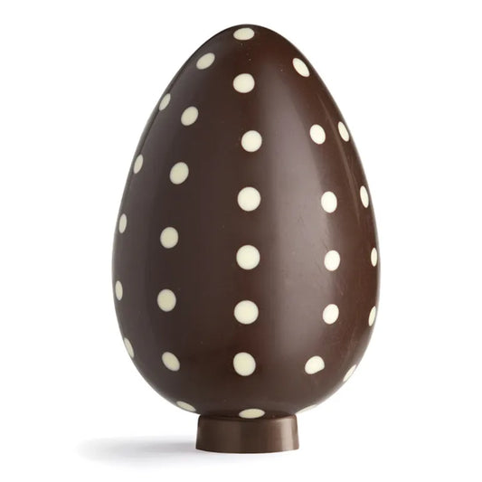 Uovo di Cioccolato Pois. Uovo di cioccolato Fondente 60% cacao