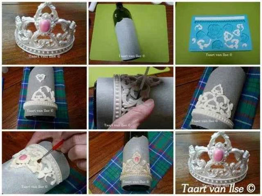 Corona. Set di 3 mini stampi ad espulsione. Originale Dekofee