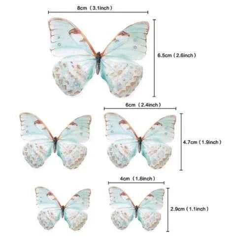 Farfalle volanti con Ali Rosa e Celeste. Sagoma Cake Topper