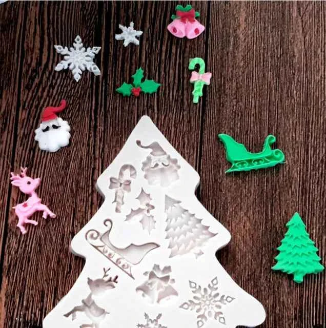 Grande Albero di Natale con 9 forme. Christmas Tree Snow Silicone Mold. Stampo silicone