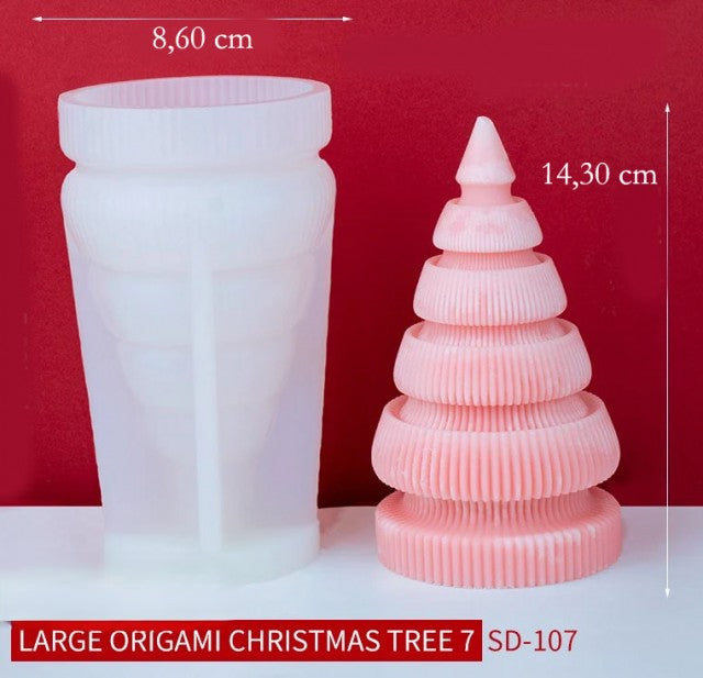 Albero di Natale Origami alto 14.3 cm. Stampo in silicone anche per Candele - WORLD PRODUCTS SHOP