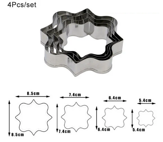 Set di 4 grandi Cornici decorative in metallo. 1/A. Stampo Cutter Tagliapasta Cornice