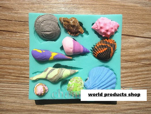 Stampo Mare in Silicone di 10 Conchiglie di varie dimensioni.