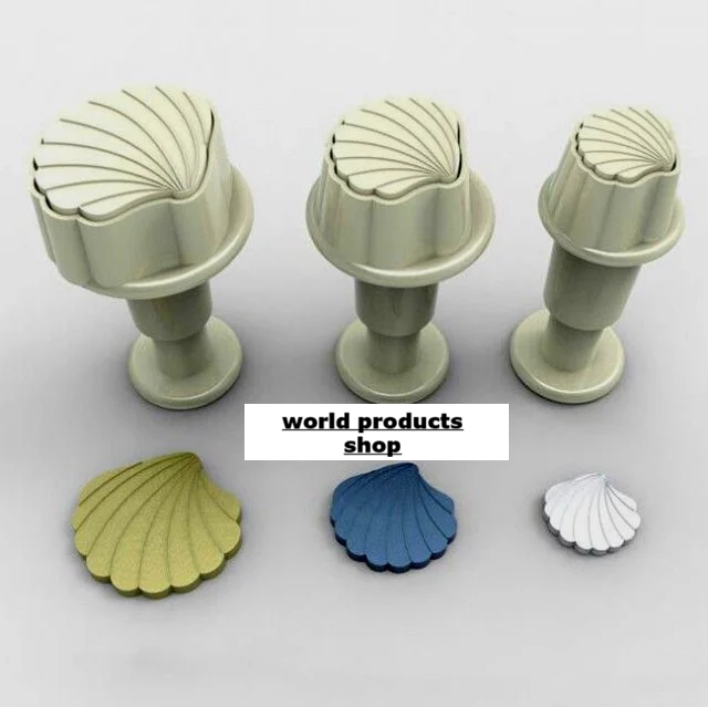 Conchiglie. Set 3 mini stampi ad espulsione. Mare. Dekofee