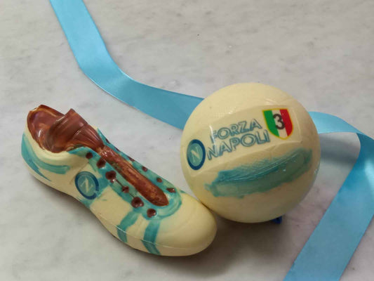 Pallone + Scarpetta Calcio di cioccolato personalizzato