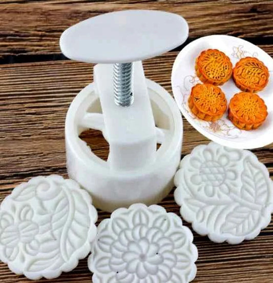 Mooncake Grande Tondo 6 cm. Set di 3 Stampi ad espulsione per biscotti