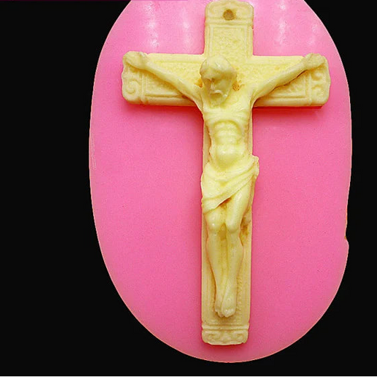 Croce con Gesù di 7 cm. Stampo in silicone