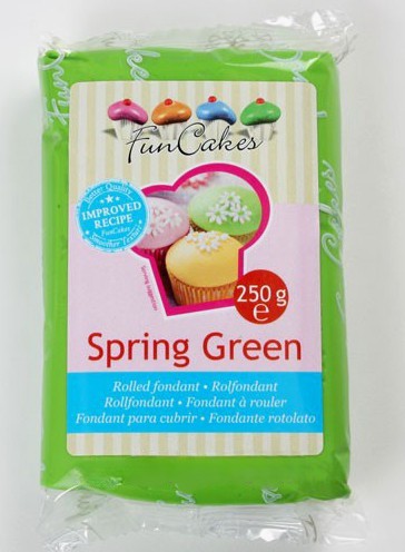 verde primavera. Pasta di zucchero FunCakes. 250 gr. Senza Glutine e Kosher