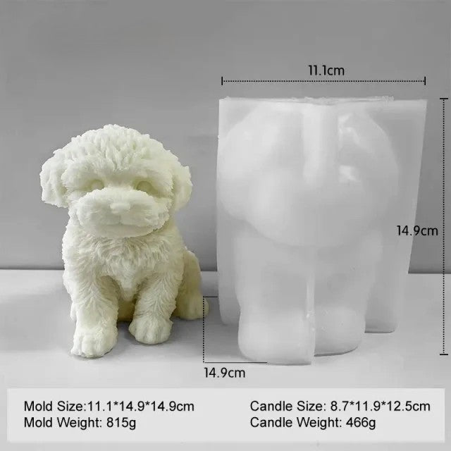 Grande Cagnolino a cuccia. Stampo Cane in silicone anche per Candele - WORLD PRODUCTS SHOP