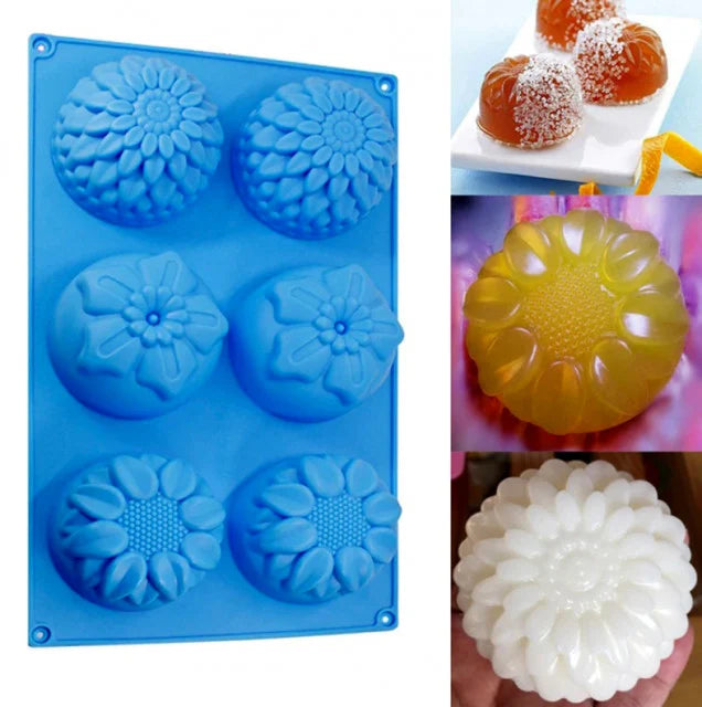 Fiori. Grande stampo in silicone con 6 forme - WORLD PRODUCTS SHOP