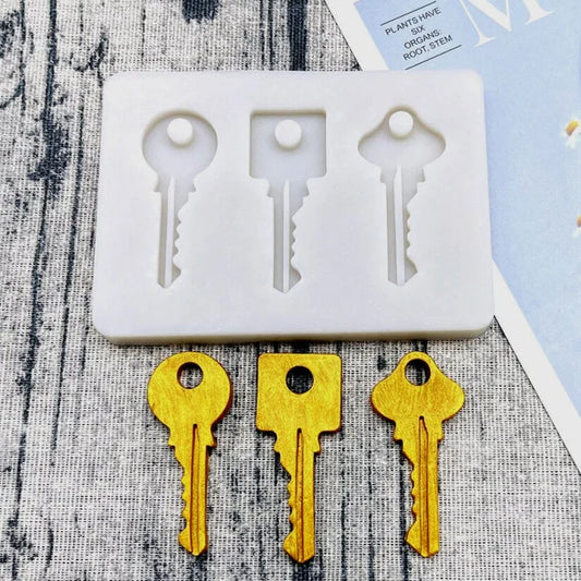Chiave realistica. Stampo in silicone di 3 tipi di chiavi. Key Silicone Mold