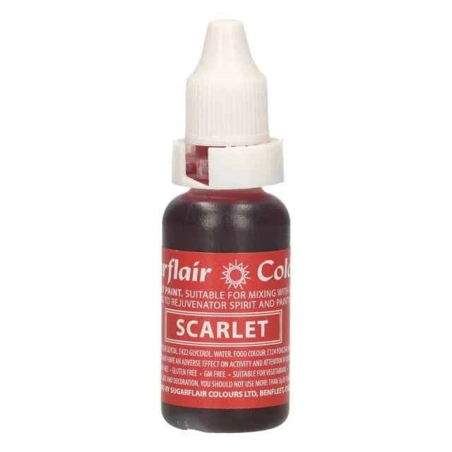 Rosso Profondo. Ideale per Red Velvet. Vernice a Gocce. Scarlet. Per Panna Creme Burro e Pasta di Zucchero. 14 ml. Sugarflair