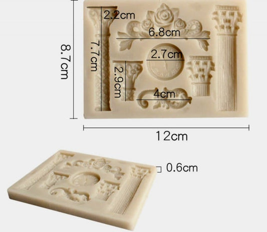 Baroque. Clock Columns and Capitals. Ancient Rome. Silicone mold.