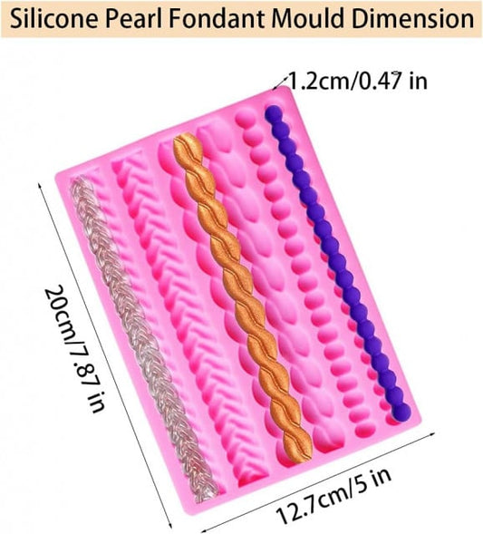 Stampo Bordo Perle e Ricami di 6 file. Stampo in silicone