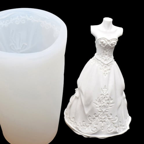 Modern Wedding Dress. Silicone mold also for candles.