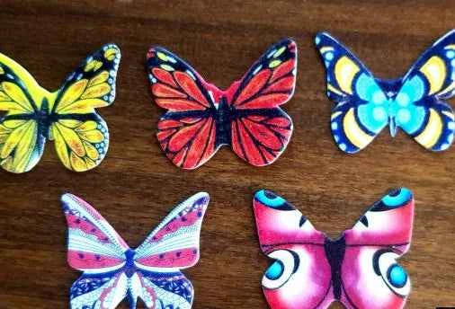 Set A. Farfalle volanti in Wafer Paper edibili. Cake Topper