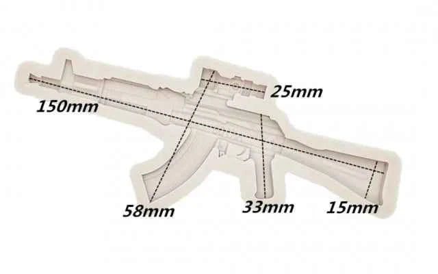 Grande Fucile Automatico AK-47 di 15 cm. Stampo in silicone