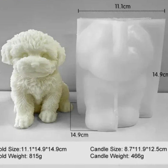 Stampo grande Cagnolino di 12.5 cm. Stampo in silicone anche per Candele - WORLD PRODUCTS SHOP