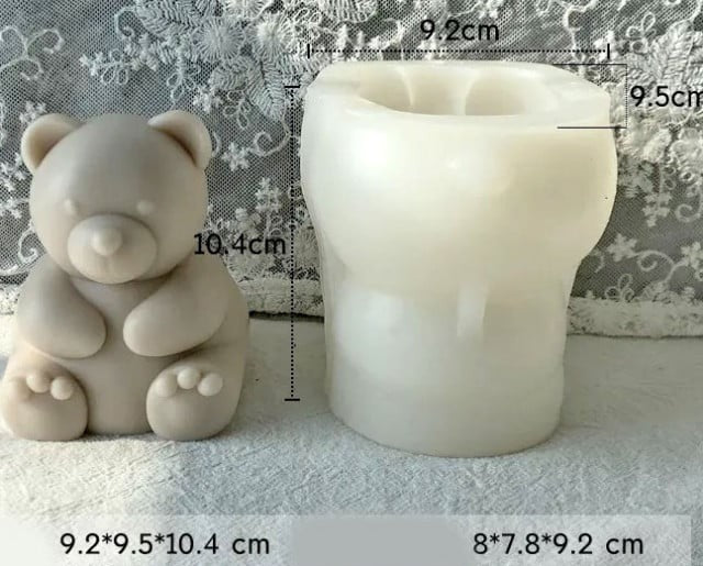Orsetto seduto di 9.2 cm. Grande Stampo in silicone anche per Candele - WORLD PRODUCTS SHOP
