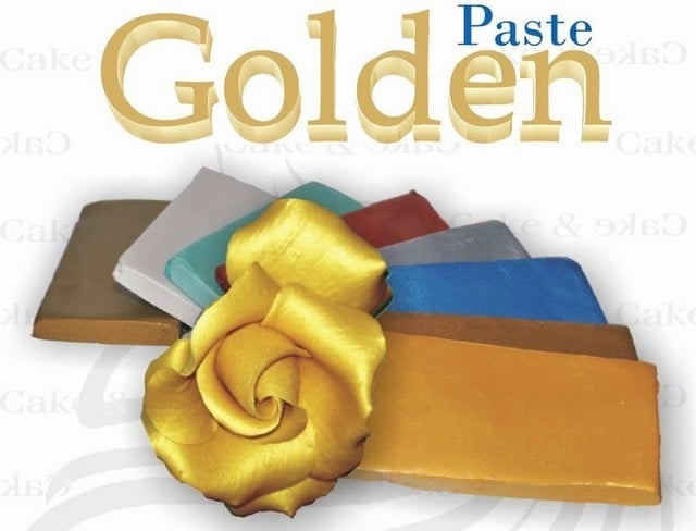 Golden Paste, the world's first pearlescent sugar paste for modeling, in gold, silver and pearl. Gluten-free.