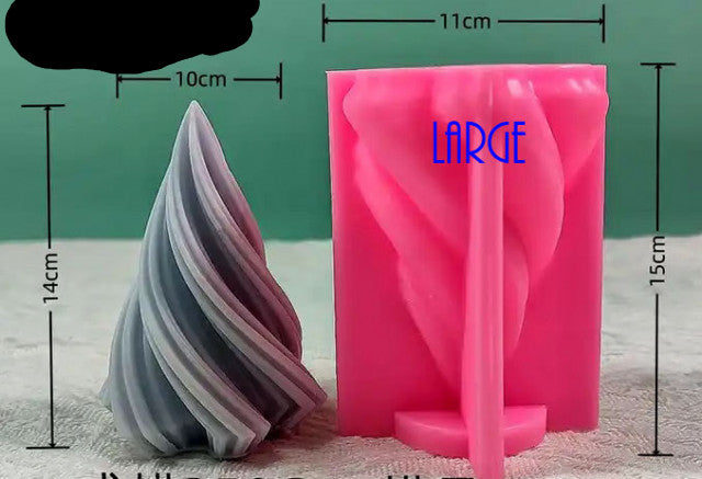 Grande Albero di Natale a Spirale in 3 dimensioni. Stampo in silicone anche per Candele - WORLD PRODUCTS SHOP