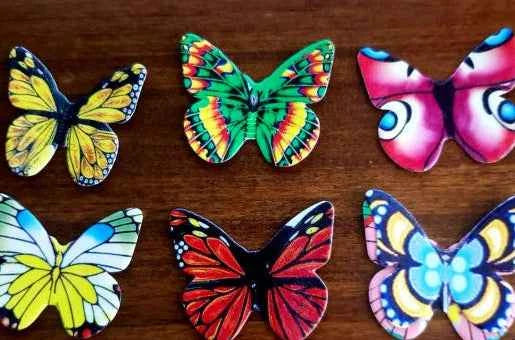 Set D. Farfalle volanti in Wafer Paper edibili. Cake Topper